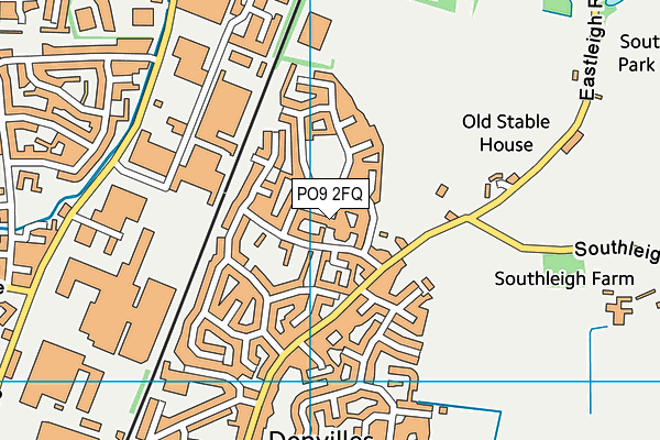PO9 2FQ map - OS VectorMap District (Ordnance Survey)