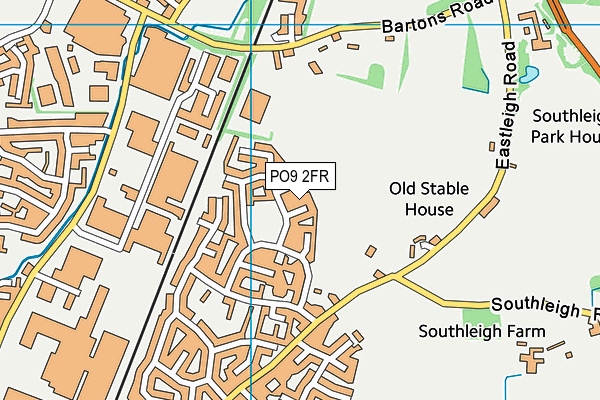 PO9 2FR map - OS VectorMap District (Ordnance Survey)