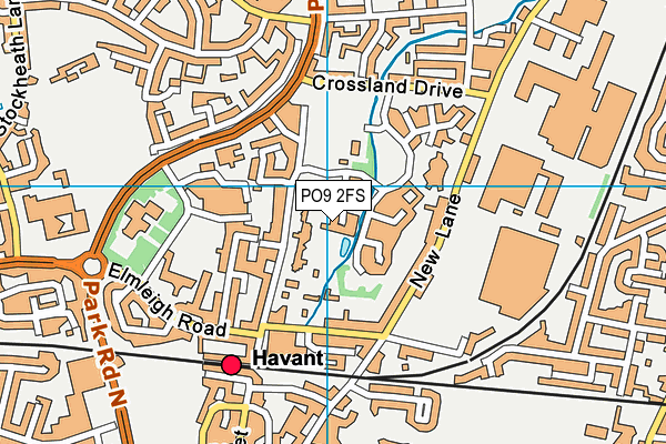 PO9 2FS map - OS VectorMap District (Ordnance Survey)