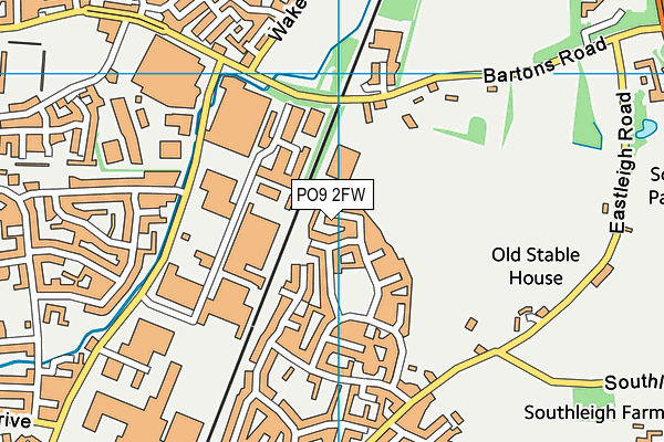 PO9 2FW map - OS VectorMap District (Ordnance Survey)