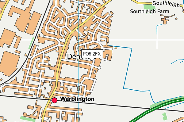 PO9 2FX map - OS VectorMap District (Ordnance Survey)