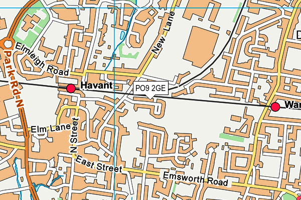 PO9 2GE map - OS VectorMap District (Ordnance Survey)