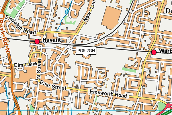 PO9 2GH map - OS VectorMap District (Ordnance Survey)