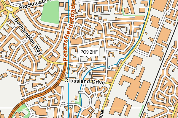 PO9 2HF map - OS VectorMap District (Ordnance Survey)