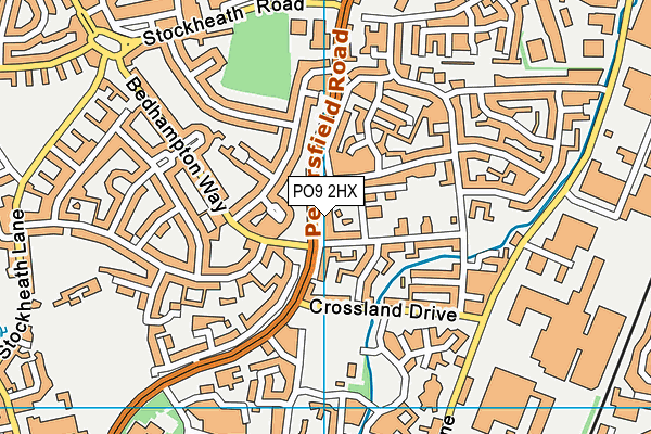 PO9 2HX map - OS VectorMap District (Ordnance Survey)