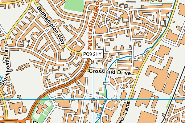 PO9 2HY map - OS VectorMap District (Ordnance Survey)