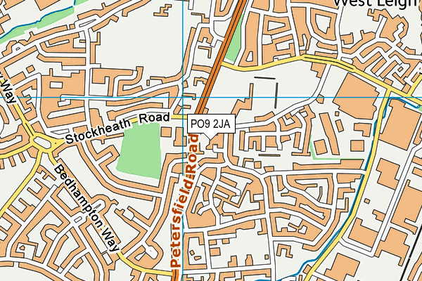 PO9 2JA map - OS VectorMap District (Ordnance Survey)
