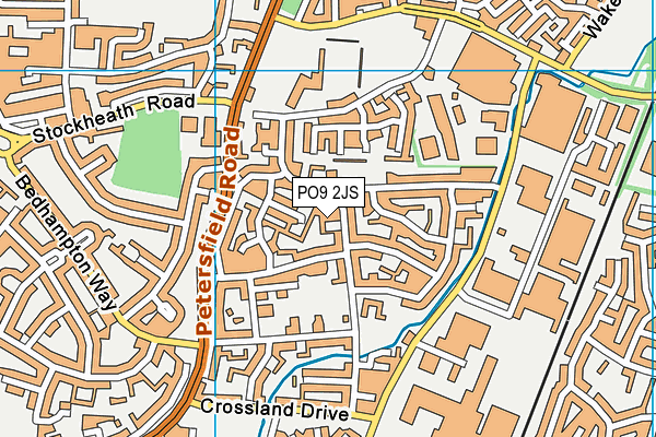 PO9 2JS map - OS VectorMap District (Ordnance Survey)