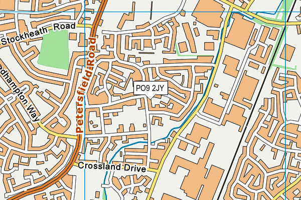 PO9 2JY map - OS VectorMap District (Ordnance Survey)