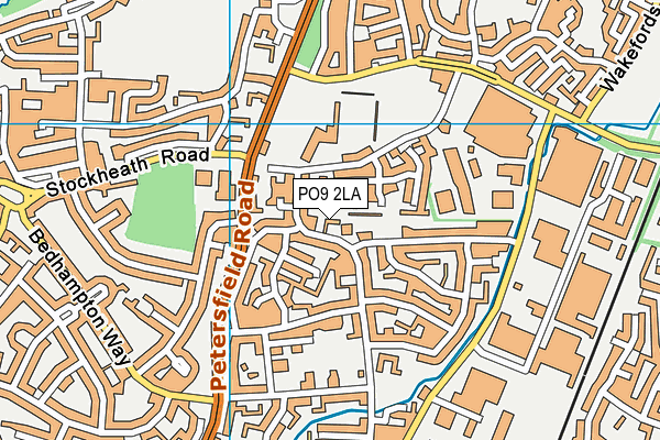 PO9 2LA map - OS VectorMap District (Ordnance Survey)