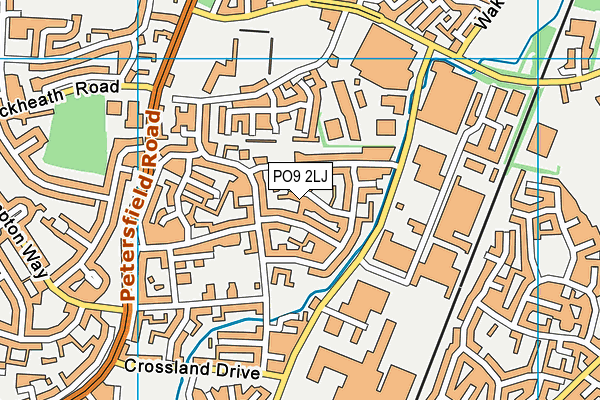 PO9 2LJ map - OS VectorMap District (Ordnance Survey)