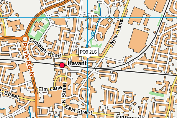PO9 2LS map - OS VectorMap District (Ordnance Survey)