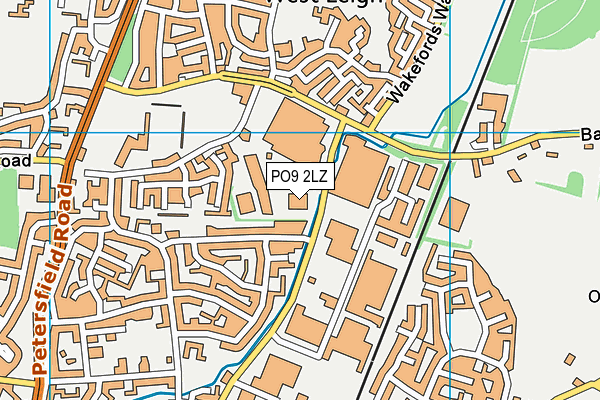 PO9 2LZ map - OS VectorMap District (Ordnance Survey)