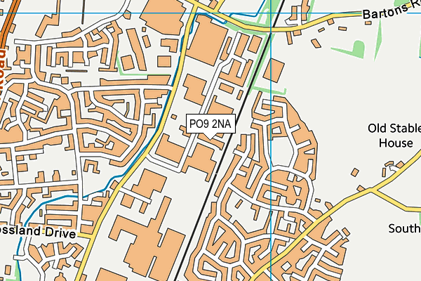 PO9 2NA map - OS VectorMap District (Ordnance Survey)