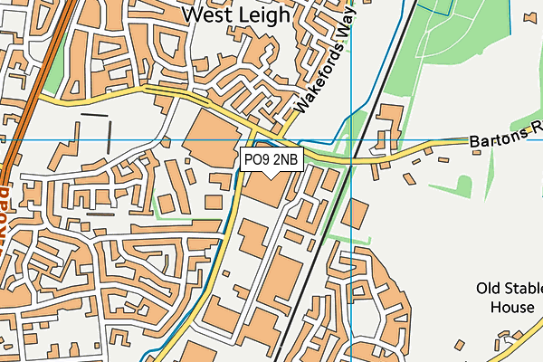 PO9 2NB map - OS VectorMap District (Ordnance Survey)