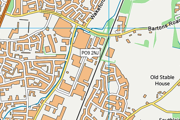 PO9 2NJ map - OS VectorMap District (Ordnance Survey)