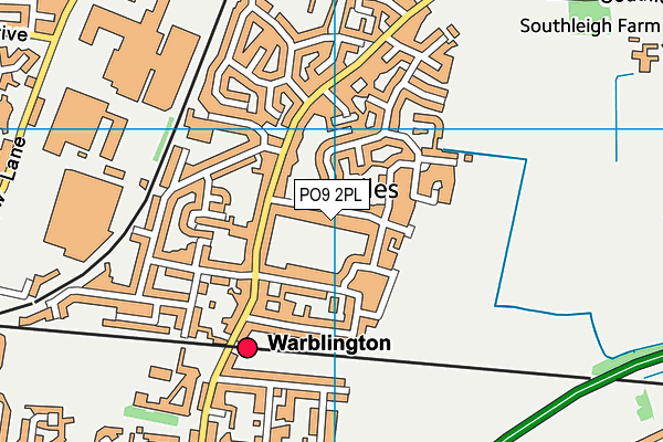 PO9 2PL map - OS VectorMap District (Ordnance Survey)