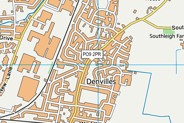 PO9 2PR map - OS VectorMap District (Ordnance Survey)