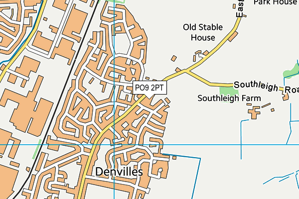 PO9 2PT map - OS VectorMap District (Ordnance Survey)