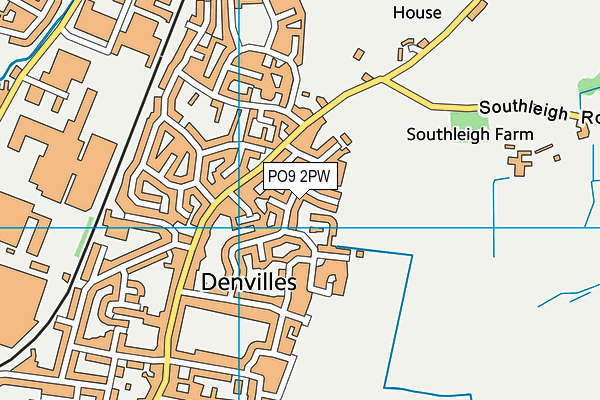 PO9 2PW map - OS VectorMap District (Ordnance Survey)