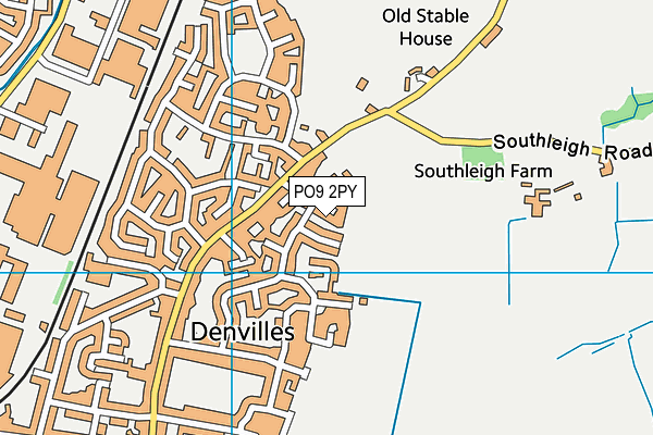 PO9 2PY map - OS VectorMap District (Ordnance Survey)