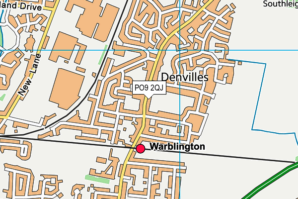 PO9 2QJ map - OS VectorMap District (Ordnance Survey)