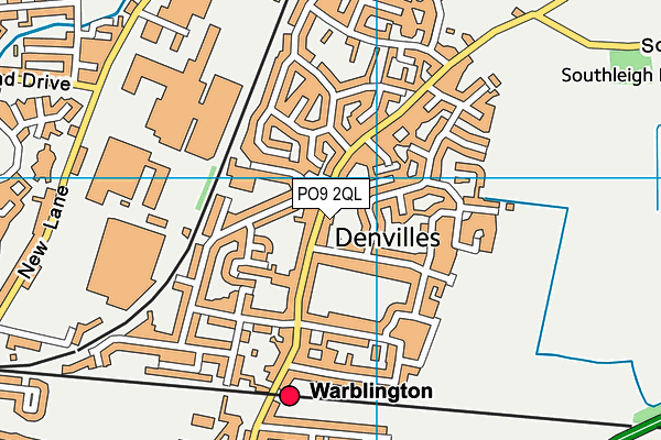 PO9 2QL map - OS VectorMap District (Ordnance Survey)