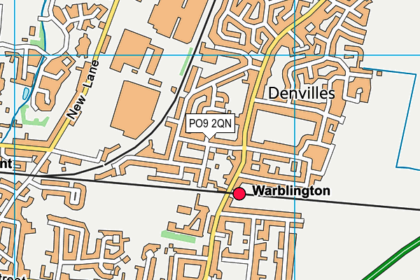 PO9 2QN map - OS VectorMap District (Ordnance Survey)