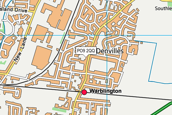 PO9 2QQ map - OS VectorMap District (Ordnance Survey)