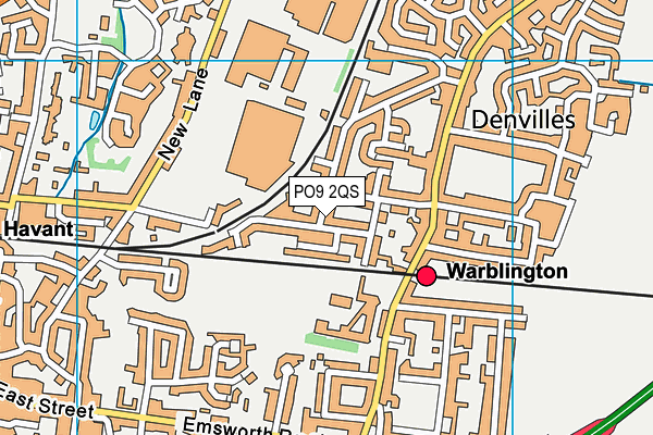 PO9 2QS map - OS VectorMap District (Ordnance Survey)