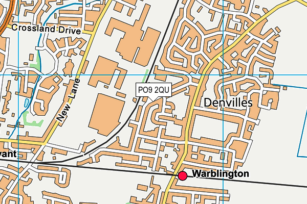 PO9 2QU map - OS VectorMap District (Ordnance Survey)