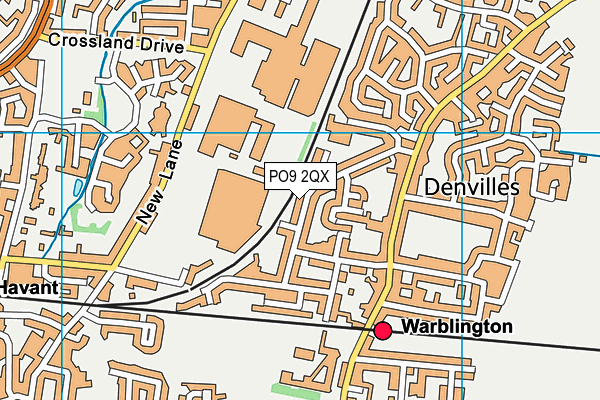 PO9 2QX map - OS VectorMap District (Ordnance Survey)