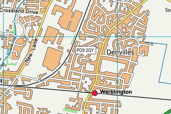 PO9 2QY map - OS VectorMap District (Ordnance Survey)
