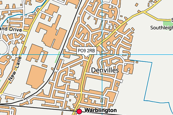 PO9 2RB map - OS VectorMap District (Ordnance Survey)