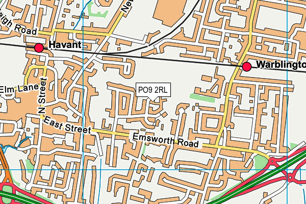 PO9 2RL map - OS VectorMap District (Ordnance Survey)