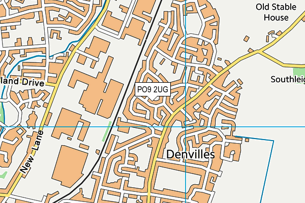 PO9 2UG map - OS VectorMap District (Ordnance Survey)