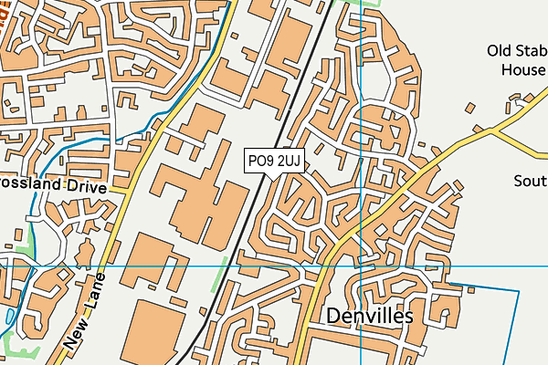 PO9 2UJ map - OS VectorMap District (Ordnance Survey)