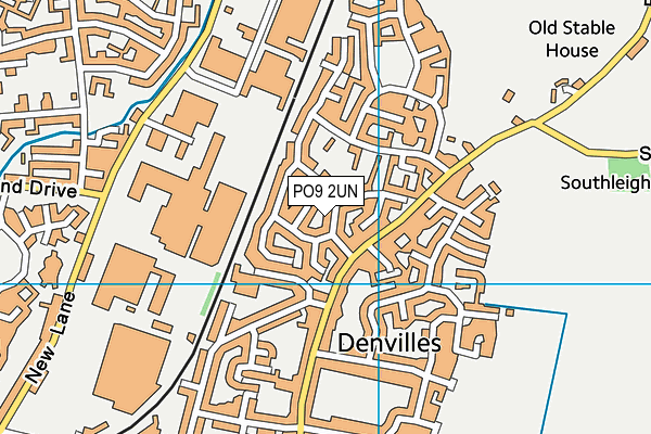 PO9 2UN map - OS VectorMap District (Ordnance Survey)