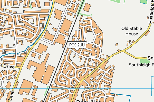 PO9 2UU map - OS VectorMap District (Ordnance Survey)