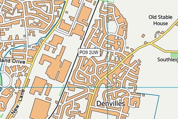 PO9 2UW map - OS VectorMap District (Ordnance Survey)