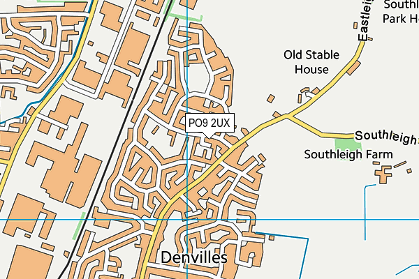 PO9 2UX map - OS VectorMap District (Ordnance Survey)