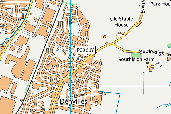 PO9 2UY map - OS VectorMap District (Ordnance Survey)