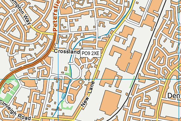 PO9 2XE map - OS VectorMap District (Ordnance Survey)