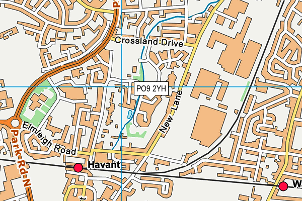PO9 2YH map - OS VectorMap District (Ordnance Survey)