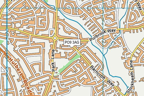 PO9 3AG map - OS VectorMap District (Ordnance Survey)