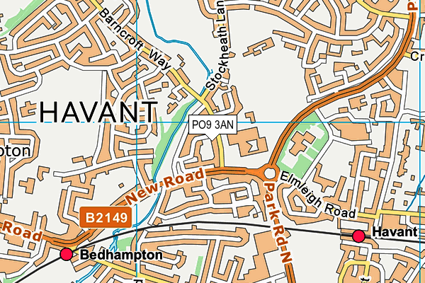 PO9 3AN map - OS VectorMap District (Ordnance Survey)