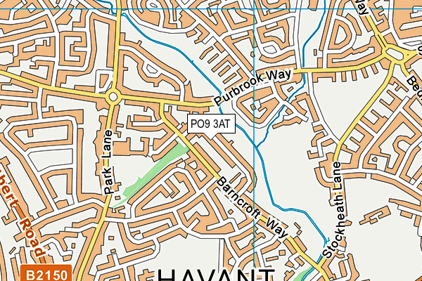 PO9 3AT map - OS VectorMap District (Ordnance Survey)