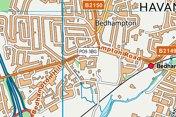PO9 3BG map - OS VectorMap District (Ordnance Survey)