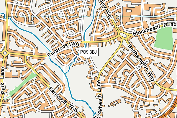 PO9 3BJ map - OS VectorMap District (Ordnance Survey)