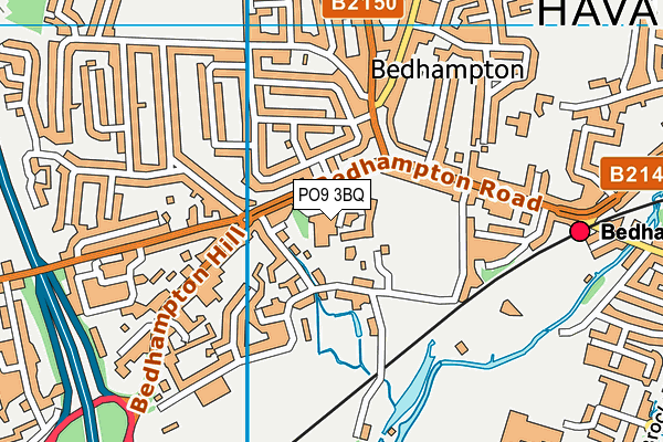 PO9 3BQ map - OS VectorMap District (Ordnance Survey)